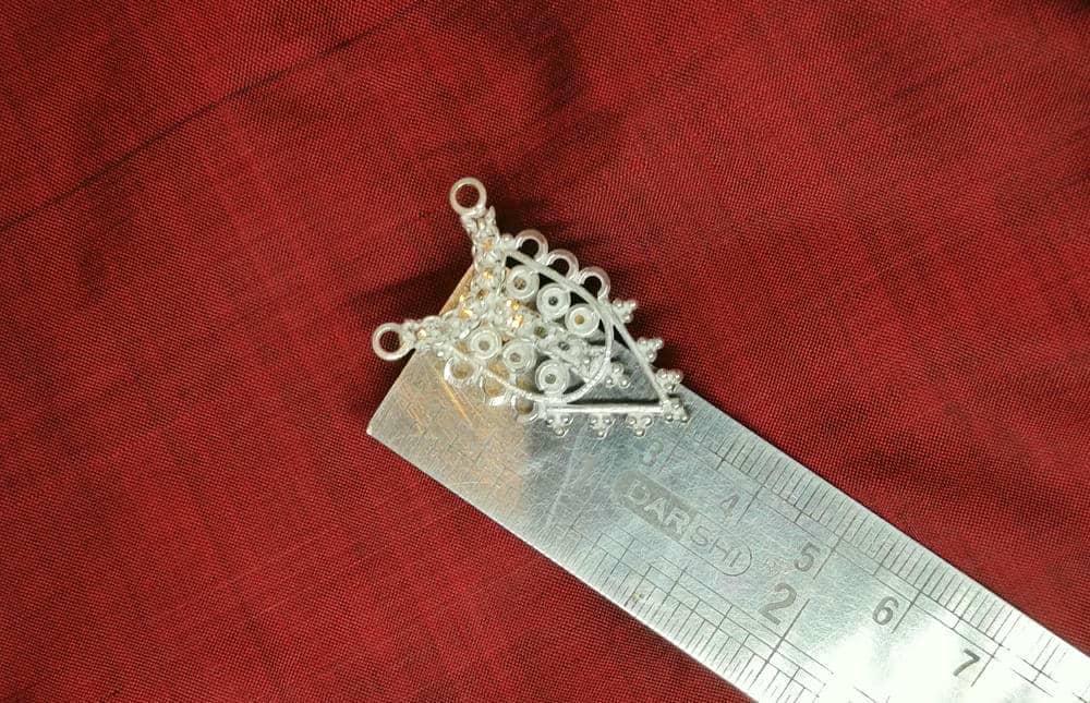 Gahenaz Silver Fancy Siring Necklace/ Bukpata / Kavasam for Idol view 2