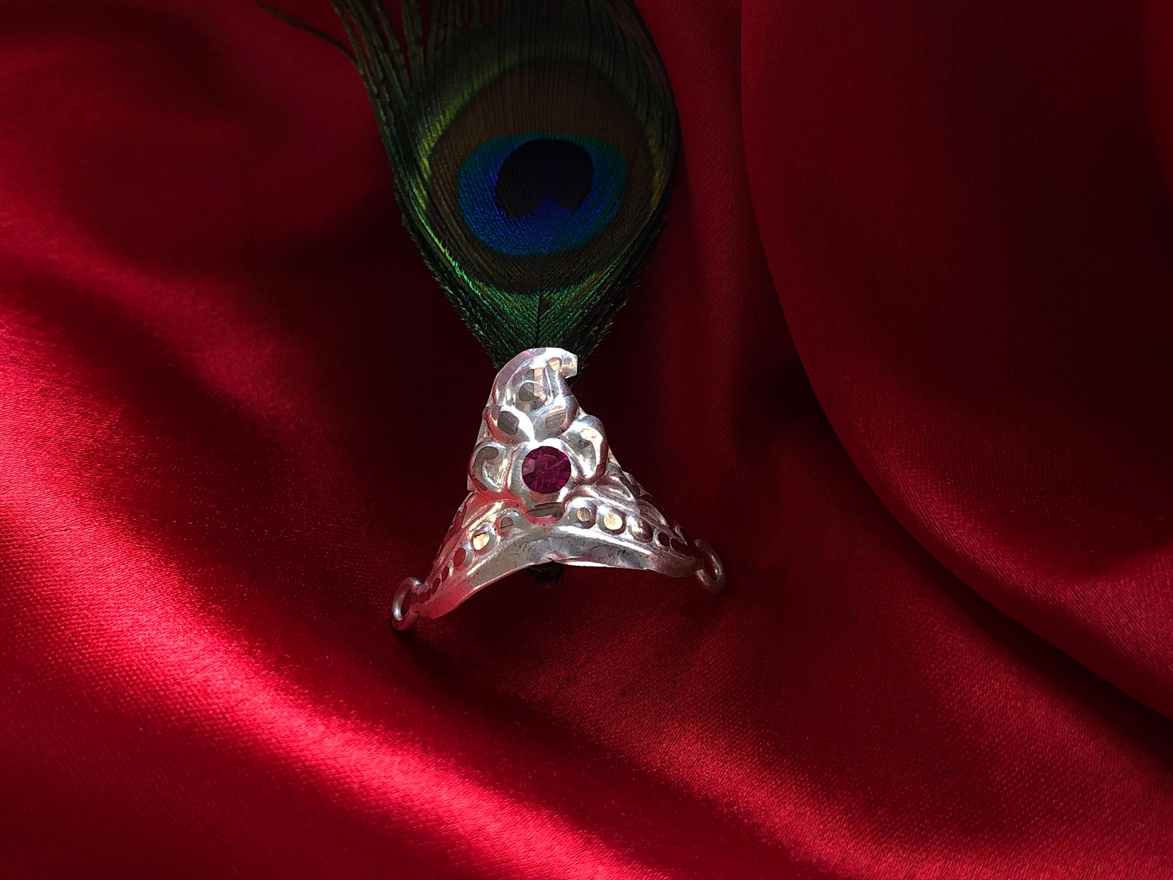 Pure Silver 1 inch Mukut / Crown for 0-2size Dev / Devi / God / Idols view 3