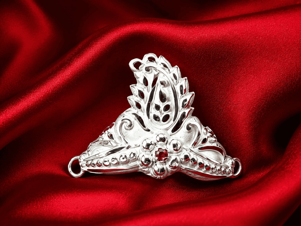 Gahenaz Silver 2-inch Traditional Silver Mukut/Crown for 3-4size Deity/Idol / Dev-Devi view 6