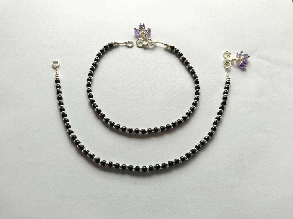Black Beads Anklet /Payel view 3