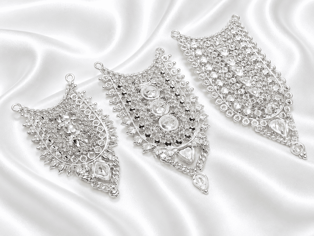 Gahenaz Silver Fancy Siring Necklace/ Bukpata / Kavasam for Idol