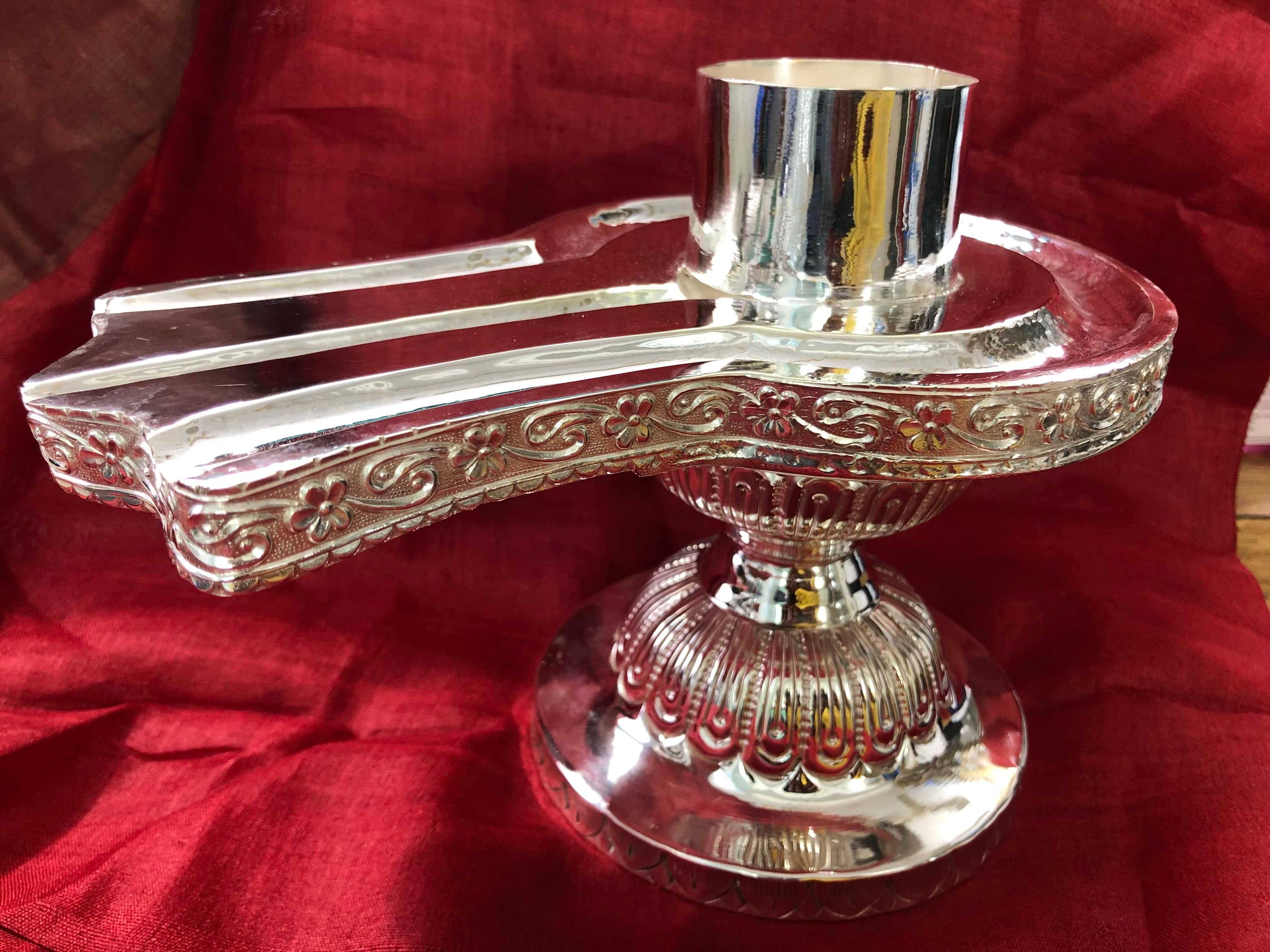 Silver Shiva-holder / Gouripot / Silver Yoni / Lingam holder's view 2