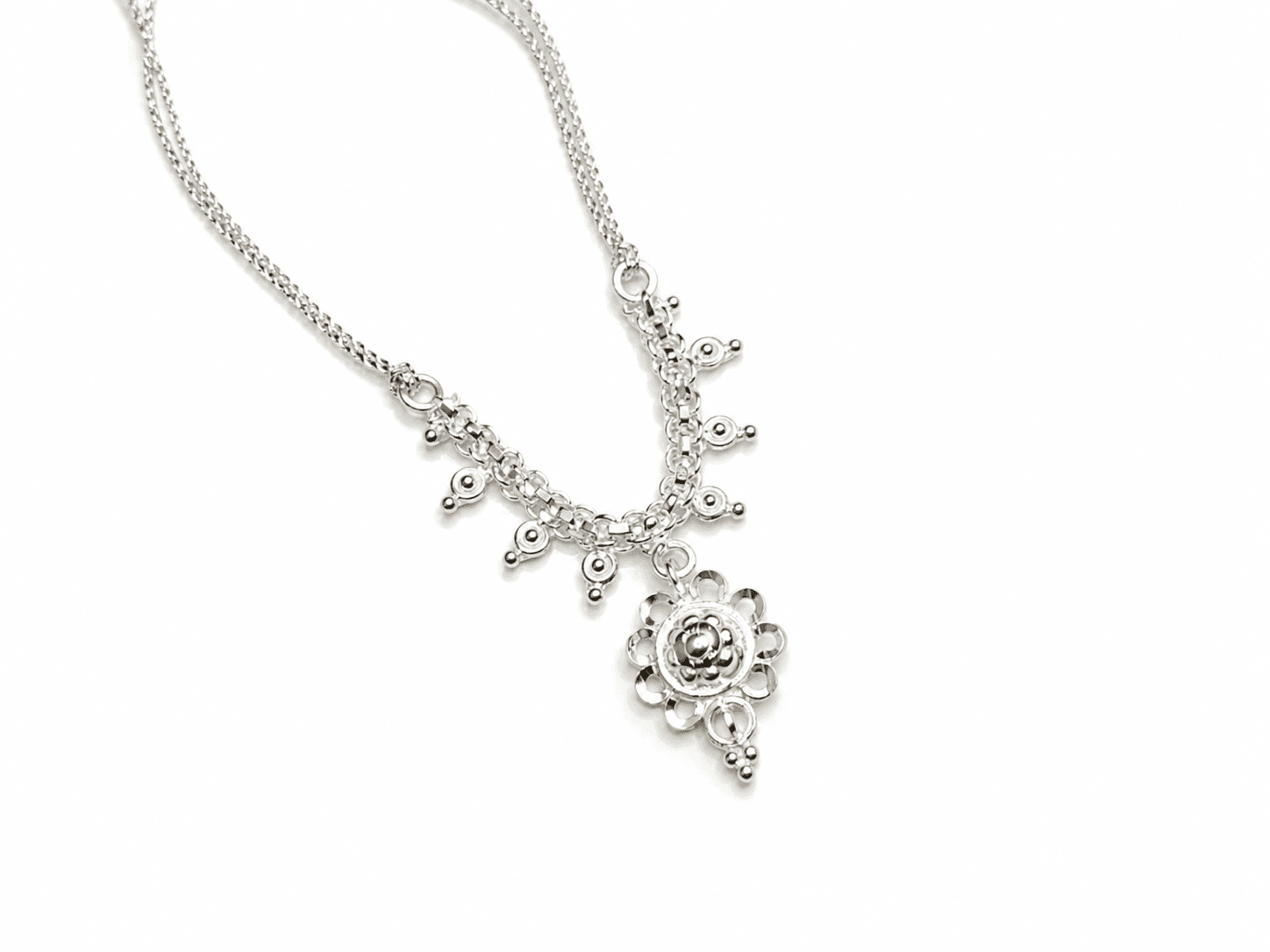 Gahenaz silver Idol Necklace for 0-2 size Goddess/ idol/ Ganapati 2inch