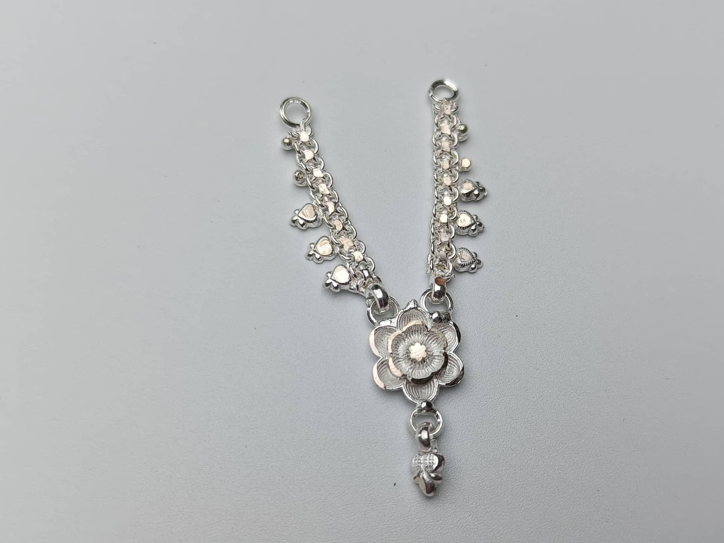 Gahenaz silver Idol Necklace for 0-2 size Goddess/ idol/ Ganapati 2inch view 5
