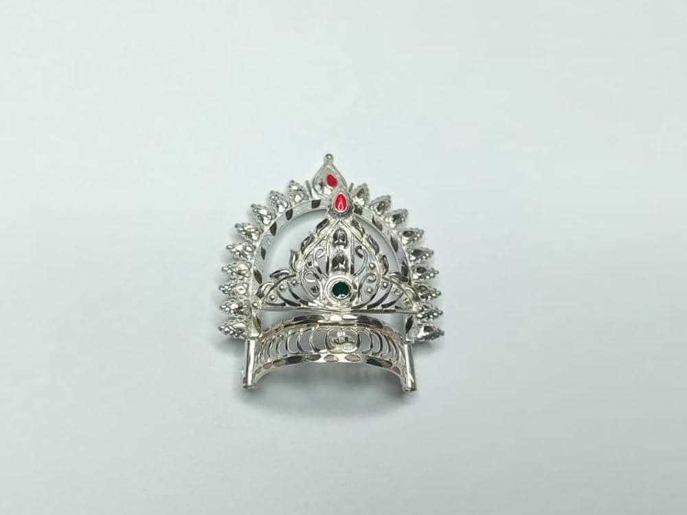 Gahenaz Silver Raj Mukut for Krishna/ Bal Gopal /Deity Crown view 2