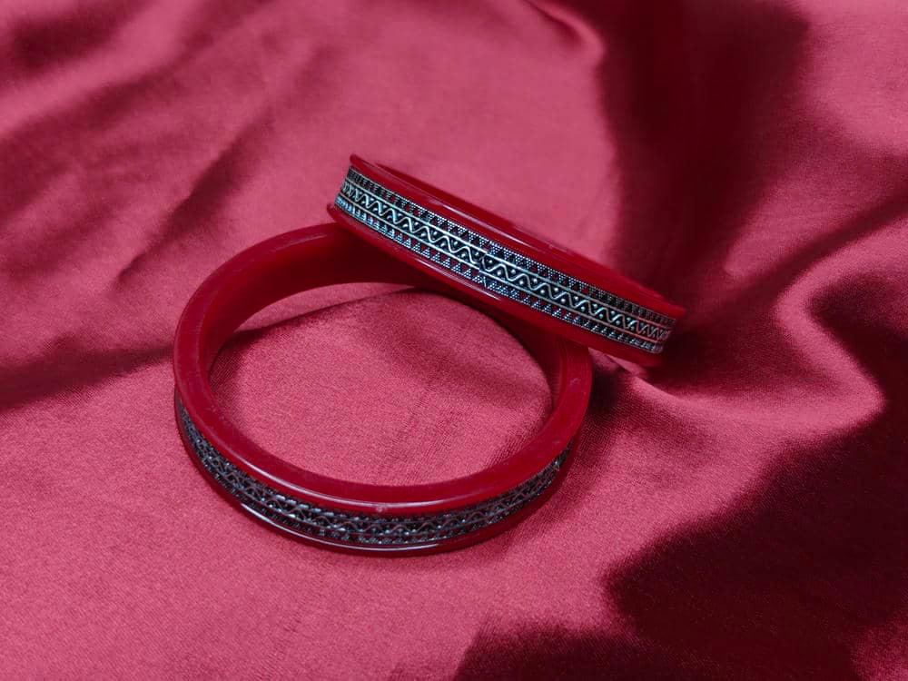 Gahenaz Silvera Krishna Red Pola Bangle 2.4 view 3