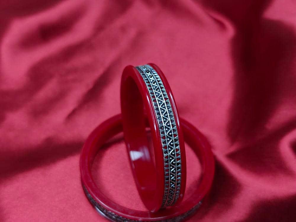 Gahenaz Silvera Krishna Red Pola Bangle 2.4 view 2