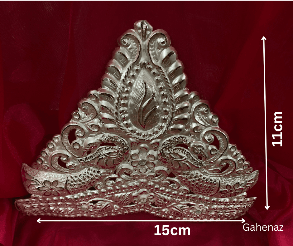 6-inch Traditional Silver Mukut/Crown for Deity/Idol / Dev-Devi view 3