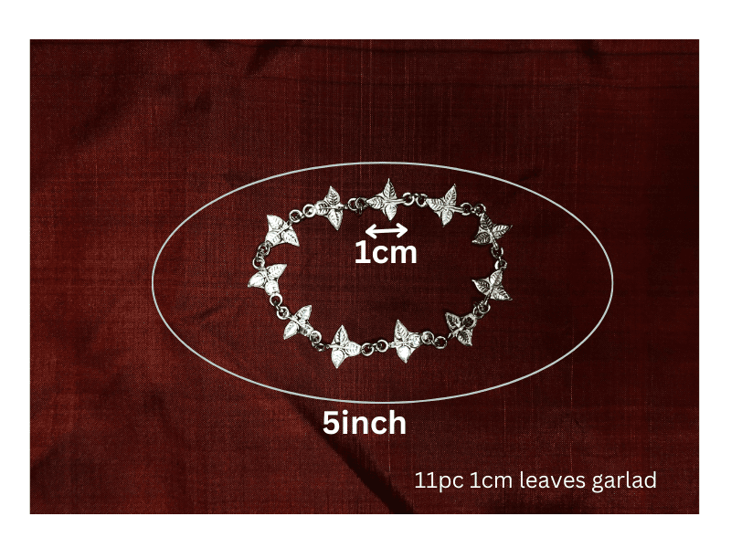 Adjustable Pure Silver Bel patra / Belpata / Bilva Leaves / Pathram Leaves Garland/Mala for Shiva Puja view 3