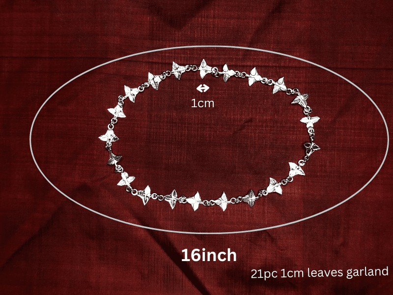 Adjustable Pure Silver Bel patra / Belpata / Bilva Leaves / Pathram Leaves Garland/Mala for Shiva Puja view 4