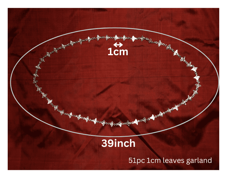 Adjustable Pure Silver Bel patra / Belpata / Bilva Leaves / Pathram Leaves Garland/Mala for Shiva Puja view 5