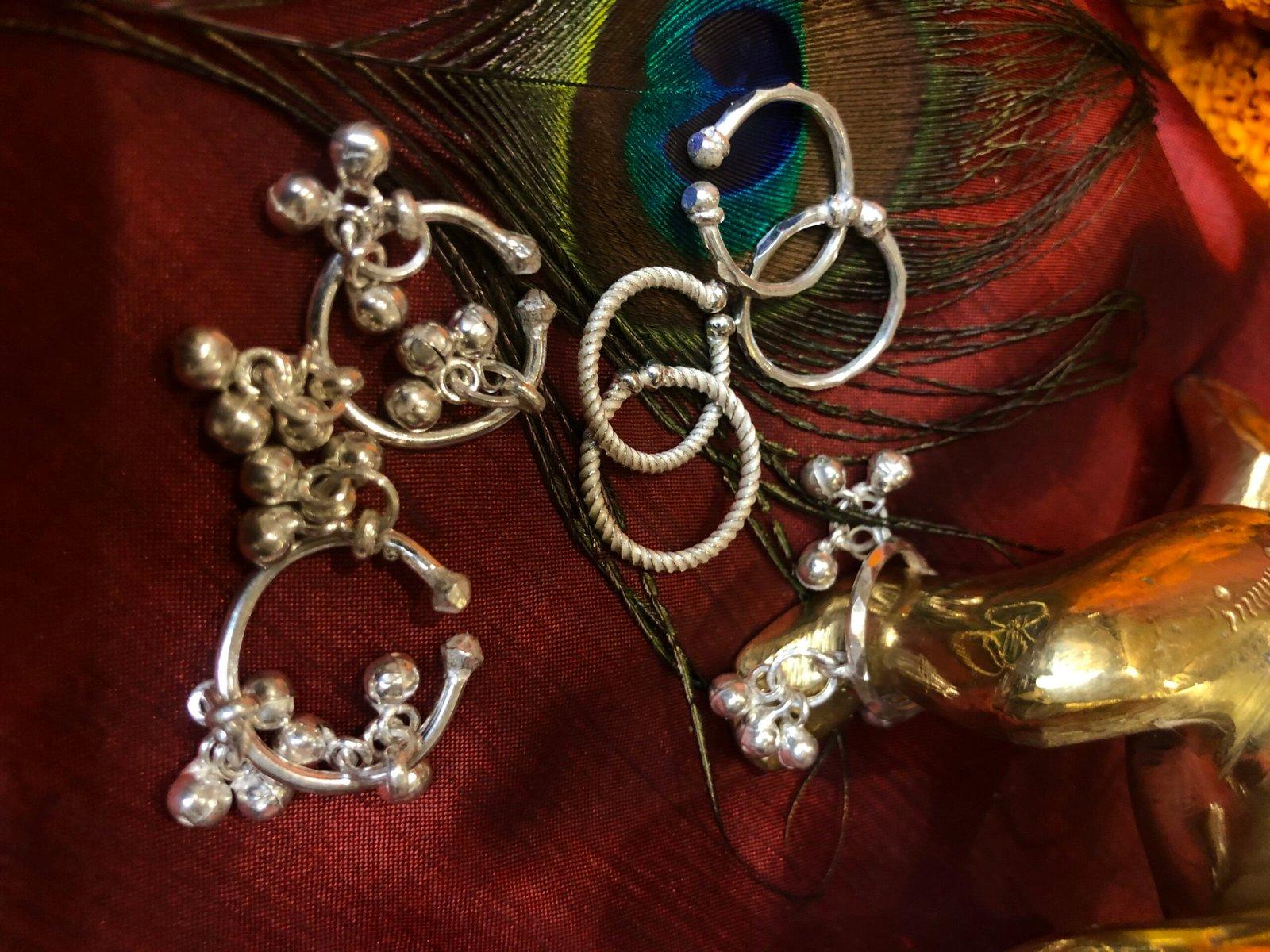 Gahenaz Silver Bangle Anklet Combo for Idol / Laddu Gopal view 2