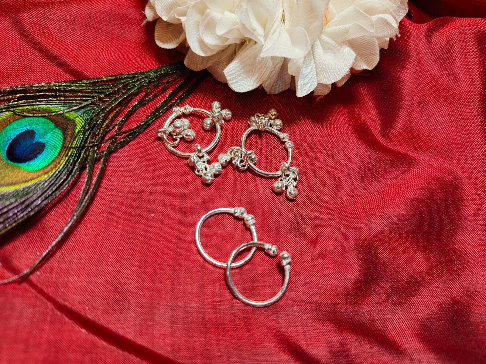 Gahenaz Silver Bangle Anklet Combo for Idol / Laddu Gopal view 4