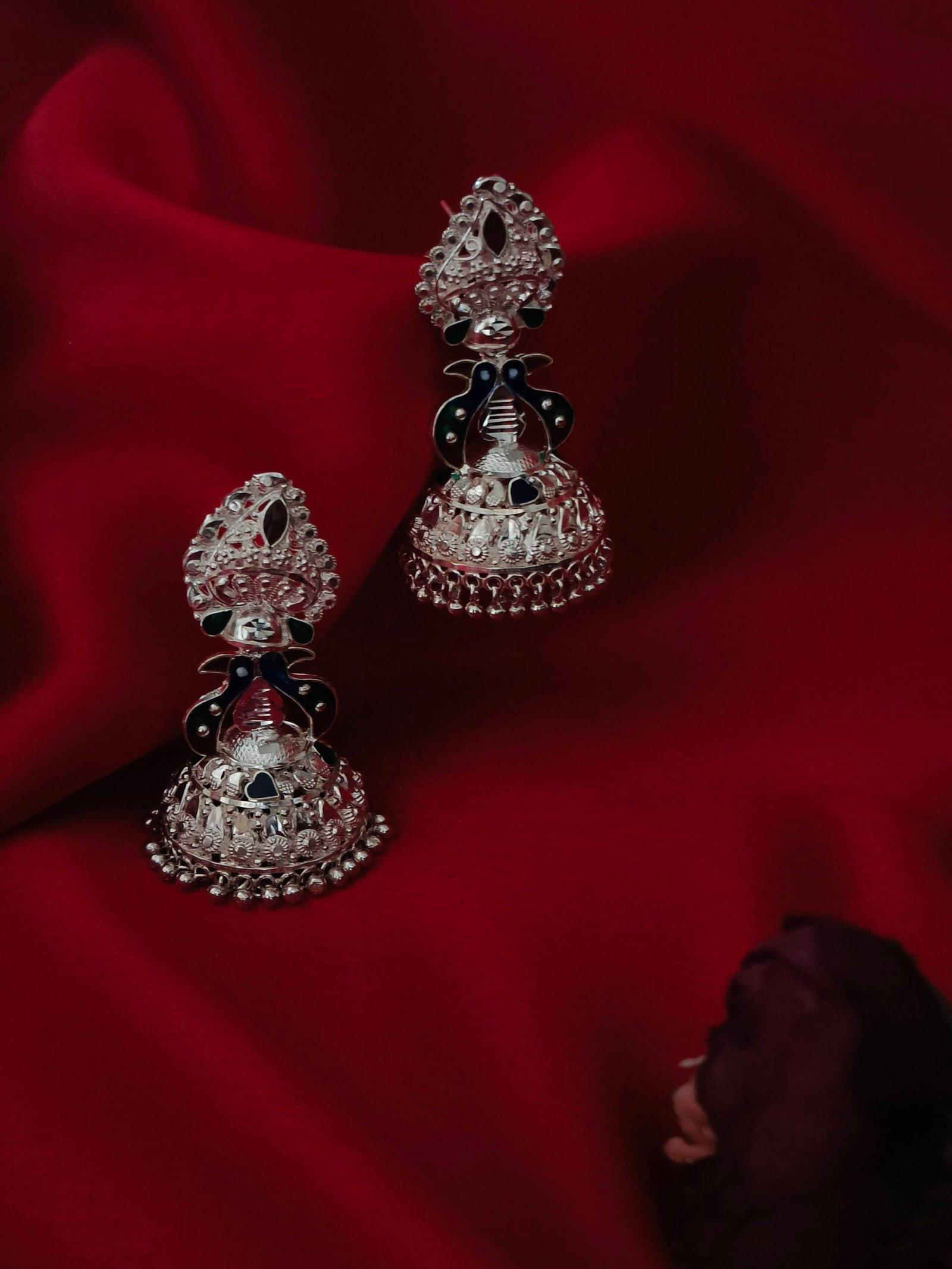 Manipuri Mayur Jhumka earring view 2