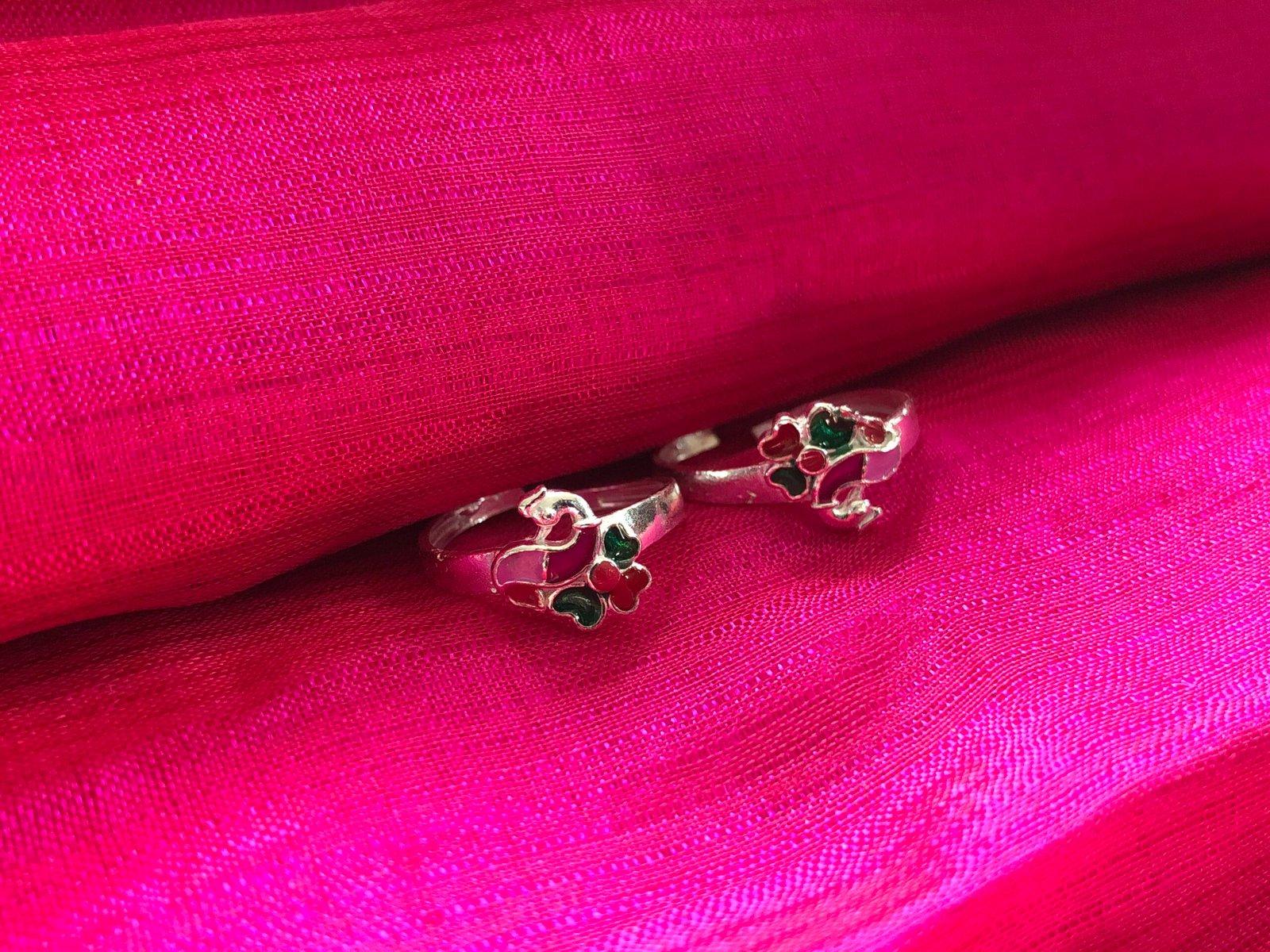 Peacock Toe Ring/ Bichiya/ Toering view 2