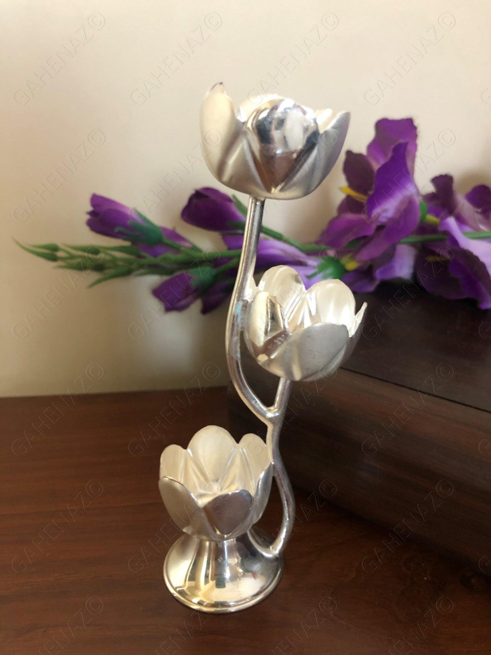 Silver Candle Stand 3layer view 3