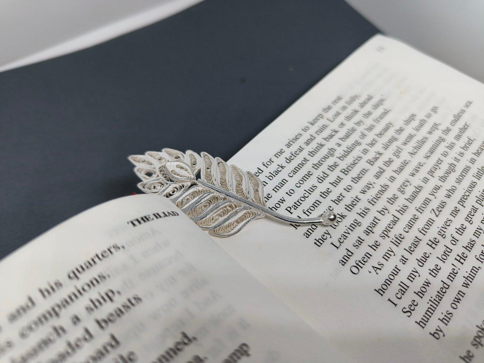 Unique Silver Feather Bookmark